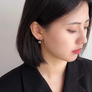 S925 Silver Needle Pearl Earrings for Women - French Style Hook, Autumn/Winter Fashion, Elegant Accessories