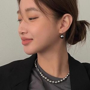 S925 Silver Needle Pearl Earrings for Women - French Style Hook, Autumn/Winter Fashion, Elegant Accessories