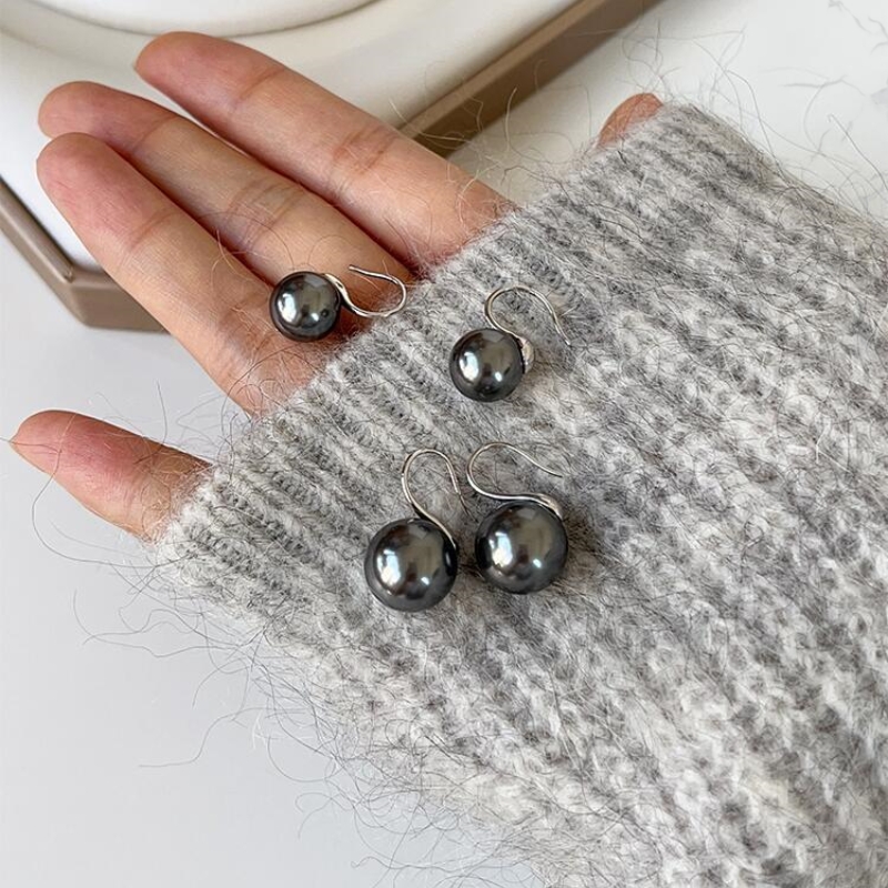 S925 Silver Needle Pearl Earrings for Women - French Style Hook, Autumn/Winter Fashion, Elegant Accessories
