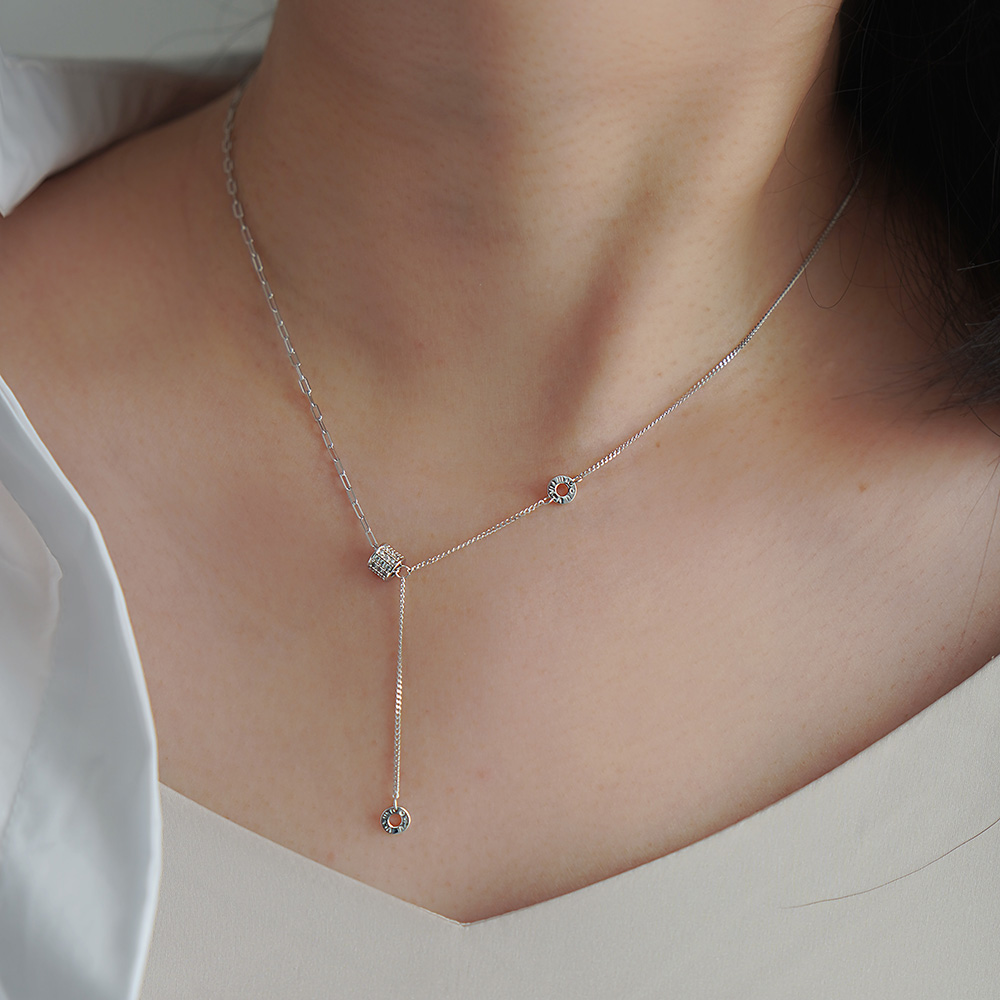 S925 Silver Spliced Adjustable Necklace for Women, Light Luxury Clavicle Chain, Elegant Fashion Jewelry, Perfect for Layering
