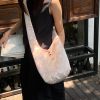 Sakura Wood Box Soft Canvas Bag - Double-Sided, Long Shoulder Strap, Chinese Style Crossbody Bag for Casual and Everyday Use