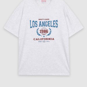 Seeubaby Handmade Korean Style Round Neck Short Sleeve T-Shirt - Age-Reducing Simple Letter Design