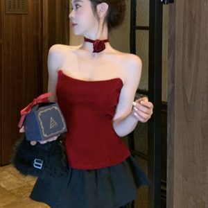 Sexy Hollow Back Halter Top for Women - Unique Chic Fishbone Blouse, Perfect for Night Out or 90s Y2K Fashion