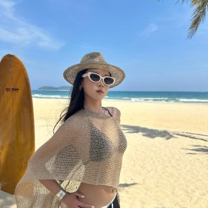 Sexy Knitted Hollow One-Piece Top for Women - Summer Halter Camisole with Versatile Styles - Vacation Fashion