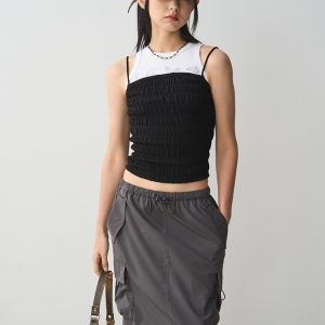 Sexy Ruffled Camisole for Women - Stretchy Bustier Top with Ruffle Edge, Perfect Summer Layering Piece