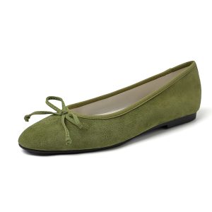 Sheepskin Candy-Colored French Bow Round-Toe Soft-Soled Ballet Flats – Stylish Women's Flat Shoes Perfect for Skirts, Y2K Fashion