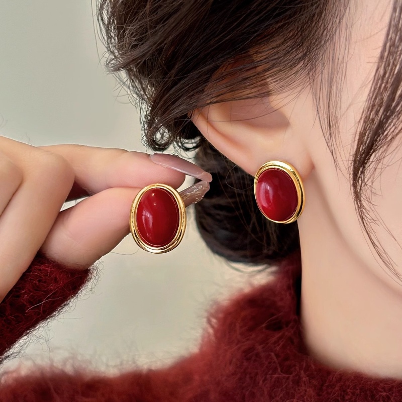 Shi Jia Zhen Pearl Stud Earrings for Women - Unique Niche Design, Elegant Fashion Jewelry