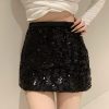Shiny Sequin Bodycon Mini Skirt for Autumn Winter - Sexy Slim Fit A-Line Style