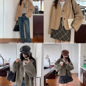 Short Lamb Wool Coat for Women - 2022 Autumn Winter Korean Style, Versatile Little Chanel-Inspired Warm Jacket