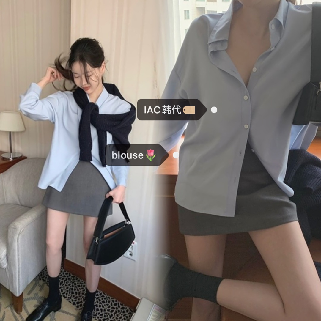 Silky Minimalist Loose-Fit Shirt - High-End Feel, Korean Style Fashion Top