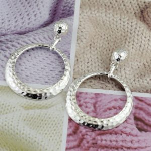 Silver Concave Leopard Print Large Round Hollow Earrings - Korean Style Accessories for Trendy Fashion Lovers