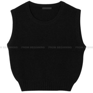 Simple U-Neck Knitted Vest - Basic Knit Top, Minimalist Style, Korean Fashion, Versatile Everyday Wear