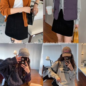 Slim Fit A-Line Corduroy Work Skirt for Women, Autumn/Winter 2022, Lengthening Legs, Versatile Half Skirt, Trendy Office Fashion