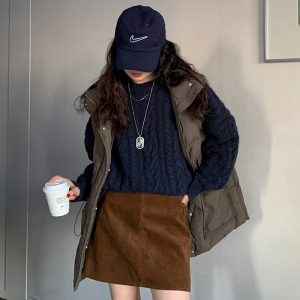 Slim Fit A-Line Corduroy Work Skirt for Women, Autumn/Winter 2022, Lengthening Legs, Versatile Half Skirt, Trendy Office Fashion