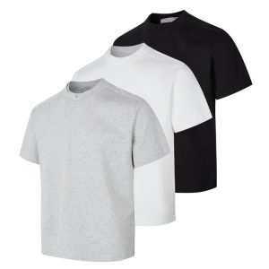 Slim Fit Double-Layer Collar Solid Color Short Sleeve T-Shirt - Versatile Summer Tee for Effortless Style