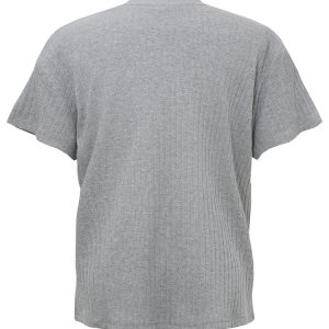 Slim Fit Knitted T-Shirt with Small Neckline and Clean Fit Short Sleeves for Summer - Wheat Color, Perfect for 90s and Y2K Style