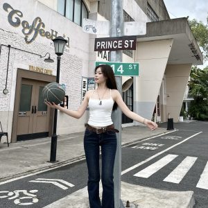 Slim High-Stretch Mid-Waist Flared Jeans | Leg-Enhancing, Knee-Length Design | Trendy Y2K Style Pants