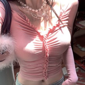 Slimming Knit Top for Women - Heart-Stealing Spicy Pet Design, Niche Waist-Defining Base Layer for Autumn Fashion