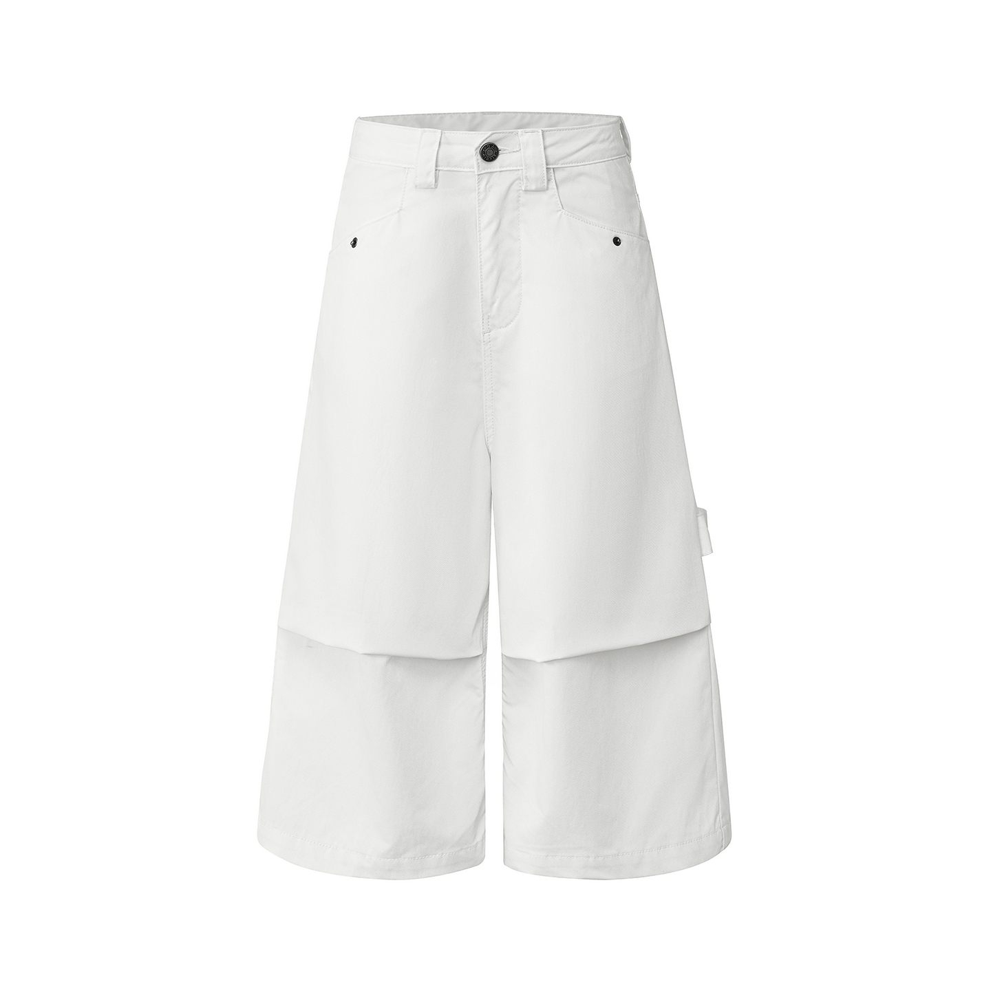 Slimming Wide-Leg Cropped Pants - Three-Dimensional Pleated Umbrella Cargo Design - Casual American Style for Effortless Chic