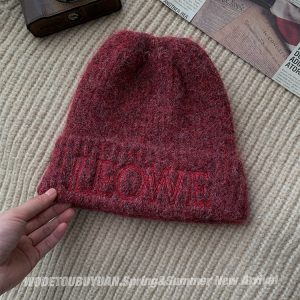 Slouchy Black Wool Hat with 