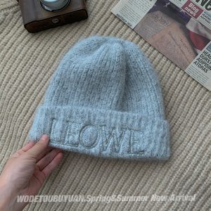 Slouchy Black Wool Hat with 