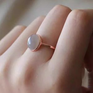 Smoke Purple Hetian Jade Ring for Women - S925 Silver Cabochon - Chinese Style Jewelry for Elegant Index Finger Fashion