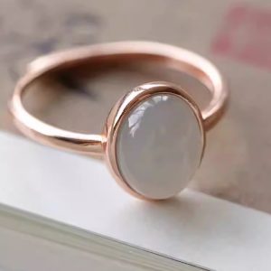 Smoke Purple Hetian Jade Ring for Women - S925 Silver Cabochon - Chinese Style Jewelry for Elegant Index Finger Fashion