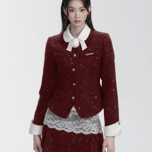 Smoky Purple Dreamland Rhinestone Jacket Fragrance Set - Spring Summer Outfit for 90s and Y2K Style Fashion