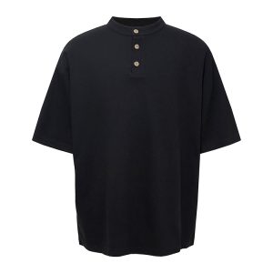 Soft Comfortable Henry Collar T-shirt - Versatile Short Sleeve American Style in Clean Fit for Effortless Everyday Wear