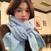 Soft Fluffy Diamond-Patterned Scarf for Women - Warm Plush Neck Warmer, Versatile Autumn Winter Style, Cozy Fashion Accessory