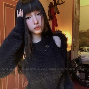 Soft Girl Design Knit Vest Set - Women's Sleeveless Cardigan Two-Piece Set for 90s Style Casual Fashion