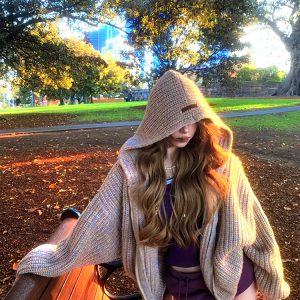 Soft Girl Vintage Hooded Cardigan Sweater Coat - Loose Knit Top for Women, Relaxed Fit, Retro Style, Cozy Layering Essential