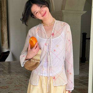 Soft Touch Tie Long Sleeve Cover-Up Cardigan for Sun Protection - Breathable Basic Layering Piece for Warm Weather Fashion