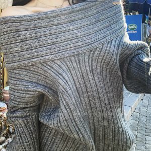 Soft Trap Lazy Style Loose Off-Shoulder Pullover Sweater for Women, Knit Top with Exposed Shoulders - Y2K Fashion Essential