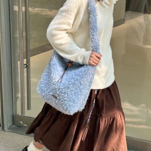 Soft Woolen Large Capacity Crossbody Bag for Autumn Winter - Cozy Commuter Shoulder Bag, Perfect for Everyday Use