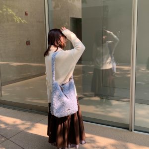 Soft Woolen Large Capacity Crossbody Bag for Autumn Winter - Cozy Commuter Shoulder Bag, Perfect for Everyday Use