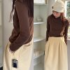 Soft Yellow Retro Pleated Half Skirt with Sweetheart Design and Elastic Waist – Vintage-Inspired Fashion for a Chic Look