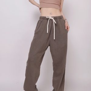 Solid Color High Waist Jazz Dance Pants for Women - Elastic Straight Casual Hip-Hop Street Style Sweatpants