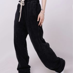 Solid Color High Waist Jazz Dance Pants for Women - Elastic Straight Casual Hip-Hop Street Style Sweatpants