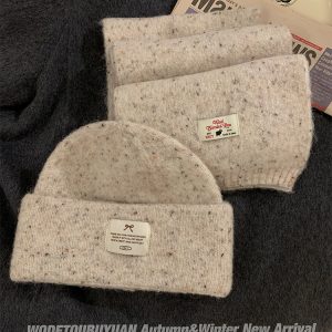 Solid Color Wool Blend Hat and Scarf Set for Women - Thick and Warm Autumn Winter Accessories, Korean Style, Cozy and Chic
