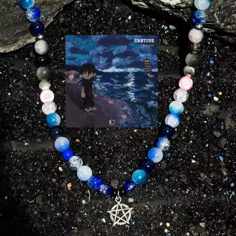 Soul Collision Pharaoh Starry Sky Love Story Album Cover Necklace - Niche Indie Style Jewelry for Bohemian and Festival Fashion