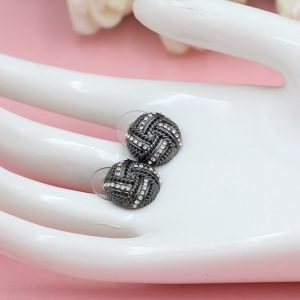 Sparkling Gemstone Stud Earrings for Women, Elegant Hypoallergenic Office Lady Jewelry, Versatile Korean Style Accessories