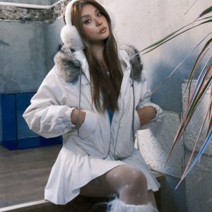 Spicy American-Style Detachable Fur Collar Hooded Cotton Coat - Warm, Loose-Fitting, Versatile Trendy Jacket for Cold Weather