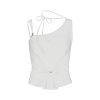 Spicy Girl Off-Shoulder Fitted Top - White Camisole for a Trendy Y2K Look