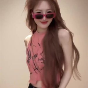 Spicy Girl Printed Asymmetrical Camisole for Women - Summer Slim Fit Sleeveless Top, Trendy American Style