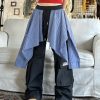 Spicy Heatstroke Vintage Plaid Spliced Wide-Leg Pants - Casual Hip-Hop Street Style Loose Fit