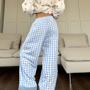 Spicy Winter Lamb Wool Plaid Cotton Pants - Loose Fit, Warm, Thick, Windproof for Cold Weather Fashion