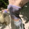 Spring Floral Jacquard Thin Knit Bustier with Small Bag - 9 Colors, Y2K Style, Perfect for 90s Fashion Lovers