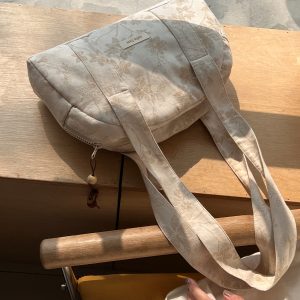 Spring Summer Linen Boston Bag - Large Capacity Chinese Style Niche Shoulder Bag