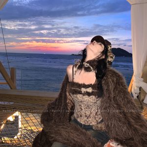Square Design Dreamcatcher Heavy Lace Camisole for Women - Retro Y2K Style Outerwear Top